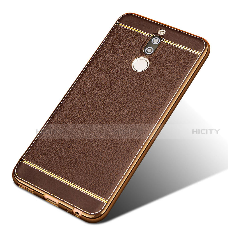 Coque Silicone Gel Motif Cuir pour Huawei G10 Marron Plus