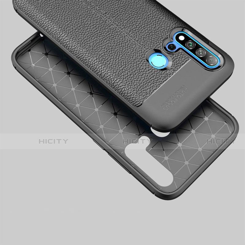 Coque Silicone Gel Motif Cuir pour Huawei P20 Lite (2019) Noir Plus