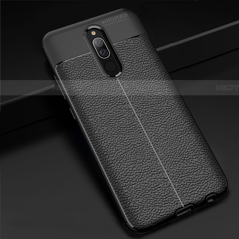 Coque Silicone Gel Motif Cuir pour Xiaomi Redmi 8 Noir Plus