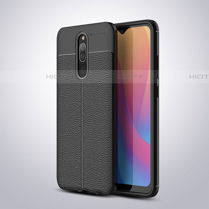 Coque Silicone Gel Motif Cuir pour Xiaomi Redmi 8 Noir Plus