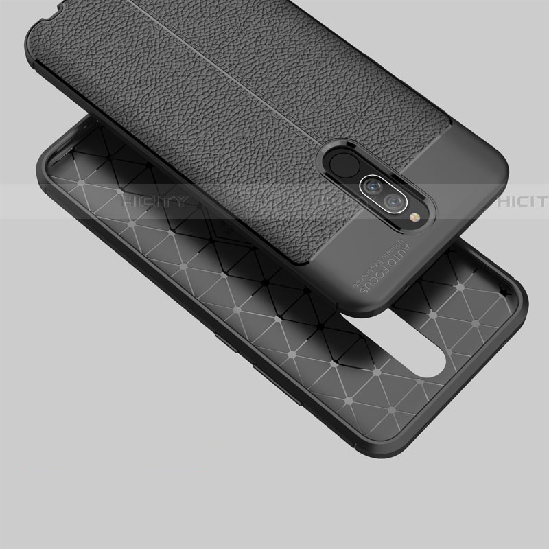 Coque Silicone Gel Motif Cuir pour Xiaomi Redmi 8 Noir Plus