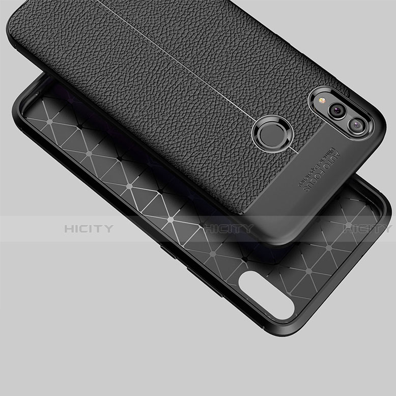 Coque Silicone Gel Motif Cuir Q01 pour Huawei Honor 8X Noir Plus