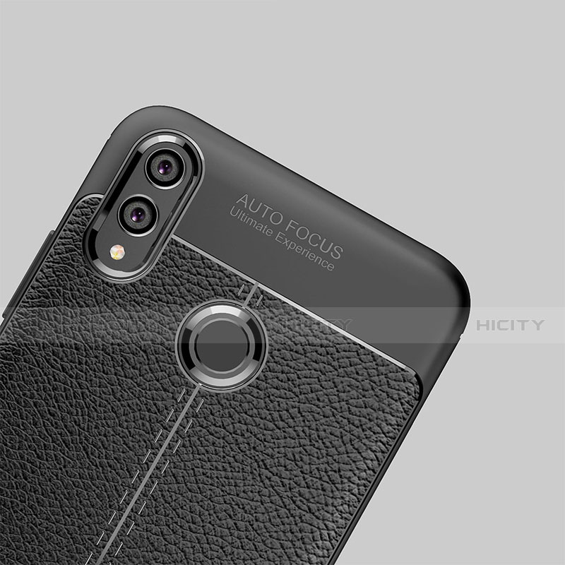 Coque Silicone Gel Motif Cuir Q01 pour Huawei Honor 8X Noir Plus