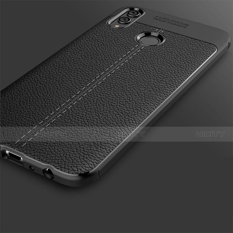 Coque Silicone Gel Motif Cuir Q01 pour Huawei Honor 8X Noir Plus