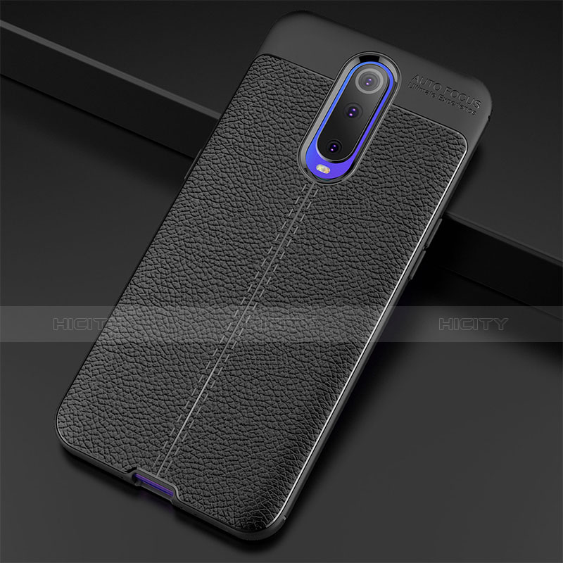 Coque Silicone Gel Motif Cuir W01 pour Oppo R17 Pro Noir Plus