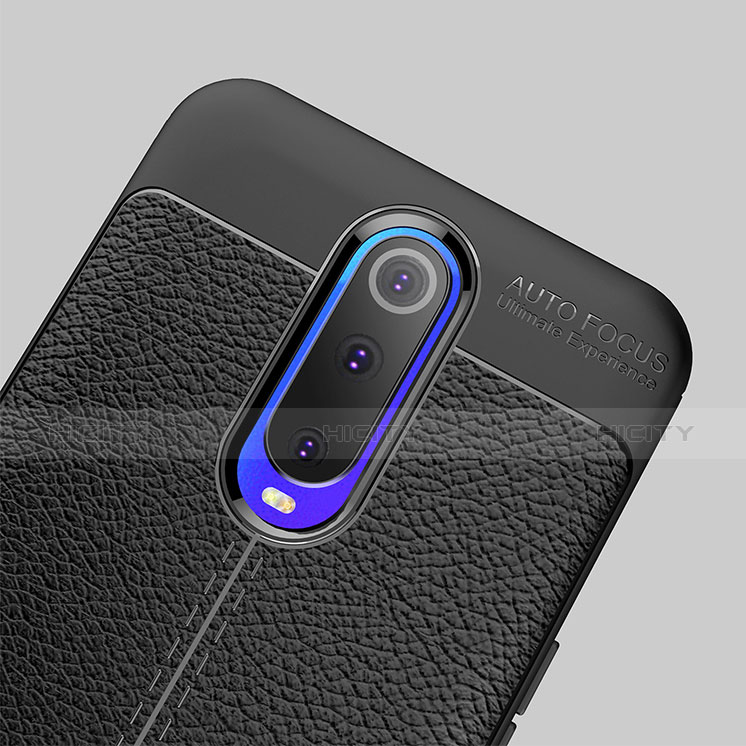 Coque Silicone Gel Motif Cuir W01 pour Oppo R17 Pro Noir Plus