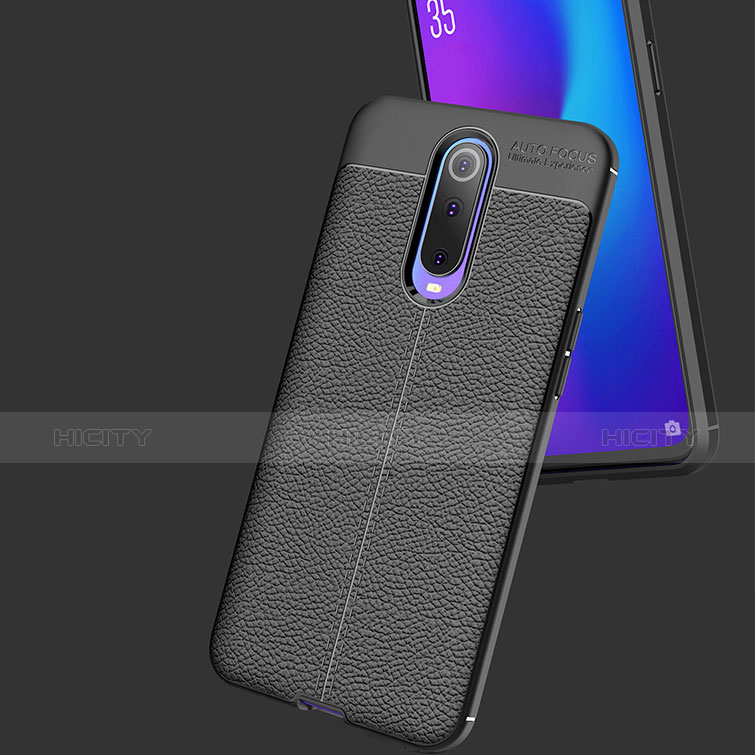 Coque Silicone Gel Motif Cuir W01 pour Oppo RX17 Pro Noir Plus