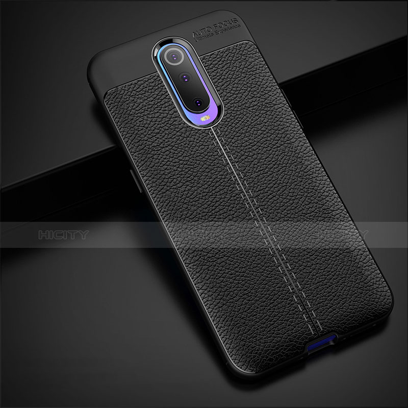 Coque Silicone Gel Motif Cuir W01 pour Oppo RX17 Pro Noir Plus