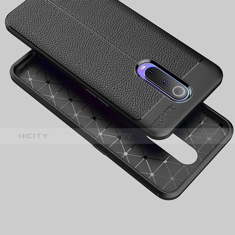 Coque Silicone Gel Motif Cuir W01 pour Oppo RX17 Pro Noir Plus