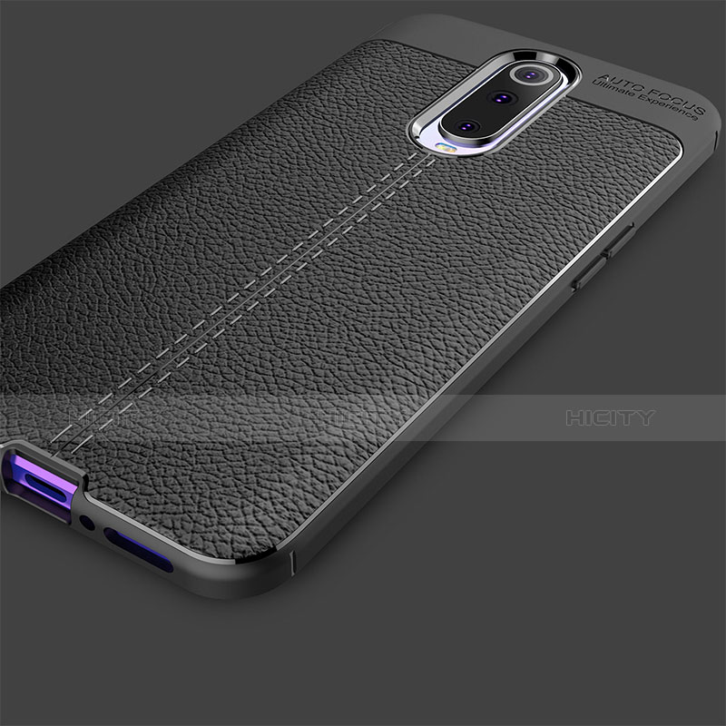 Coque Silicone Gel Motif Cuir W01 pour Oppo RX17 Pro Noir Plus