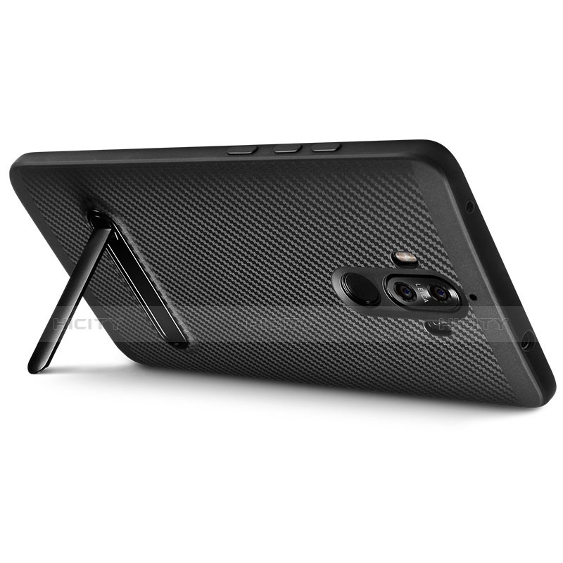 Coque Silicone Gel Serge avec Support A01 pour Huawei Mate 9 Noir Plus