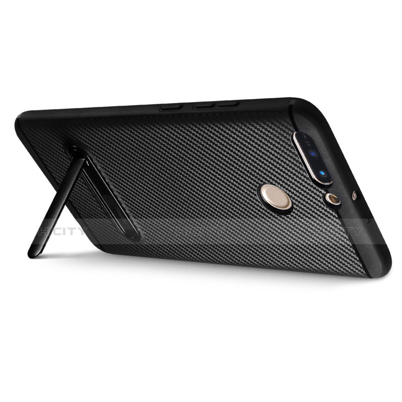 Coque Silicone Gel Serge avec Support pour Huawei Honor 8 Pro Noir Plus