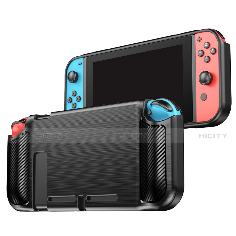 Coque Silicone Gel Serge pour Nintendo Switch Noir Plus