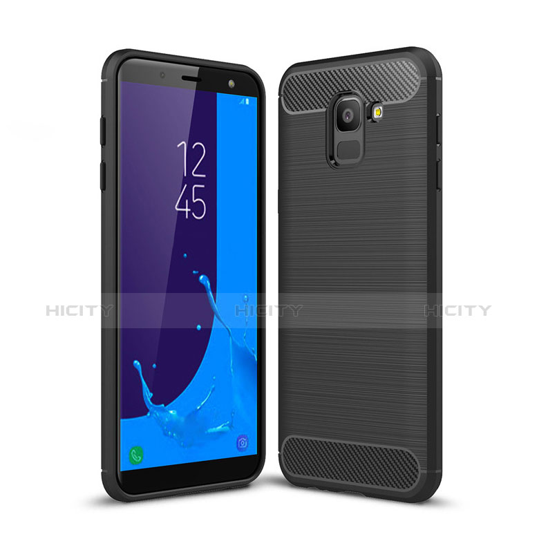 Coque Silicone Gel Serge pour Samsung Galaxy J6 (2018) J600F Noir Plus