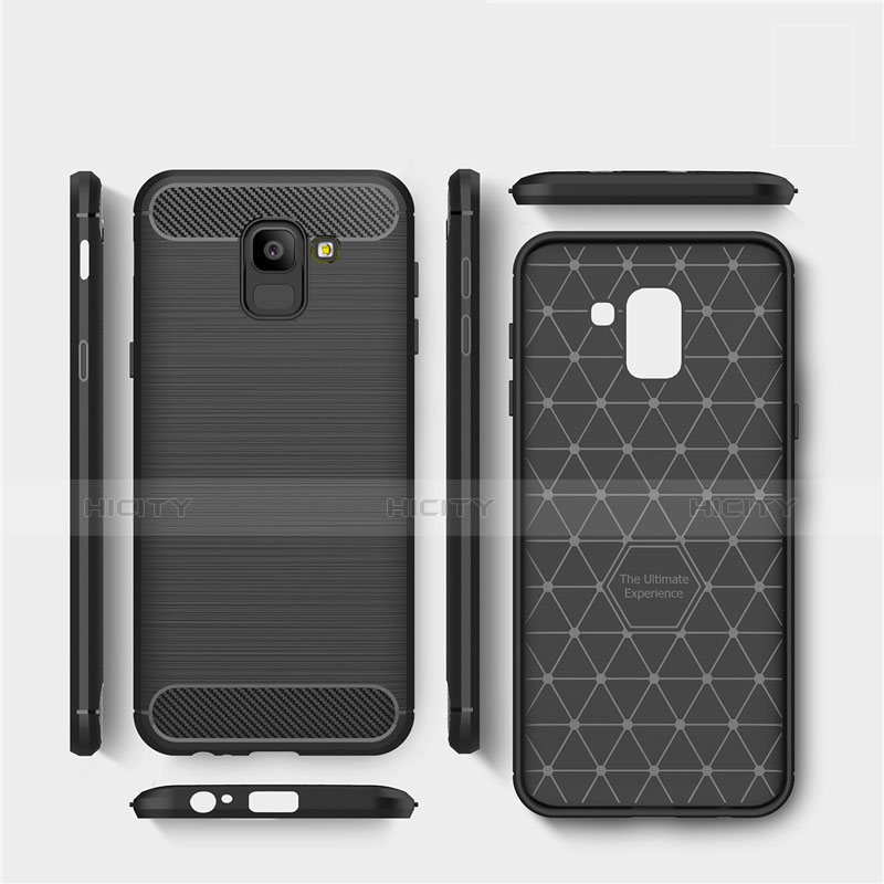 Coque Silicone Gel Serge pour Samsung Galaxy J6 (2018) J600F Noir Plus