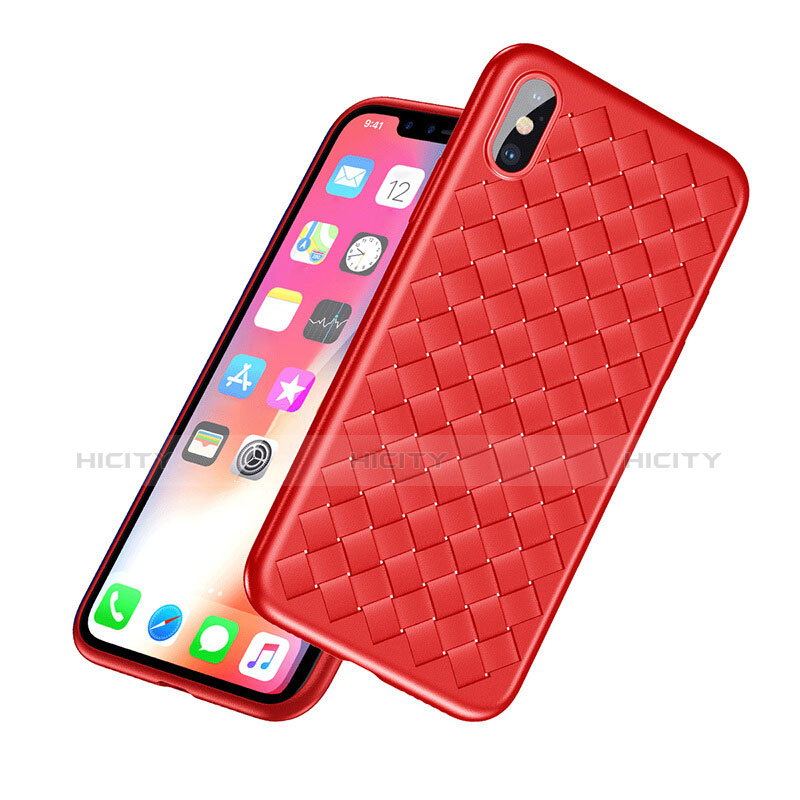 Coque Silicone Gel Serge R02 pour Apple iPhone X Rouge Plus