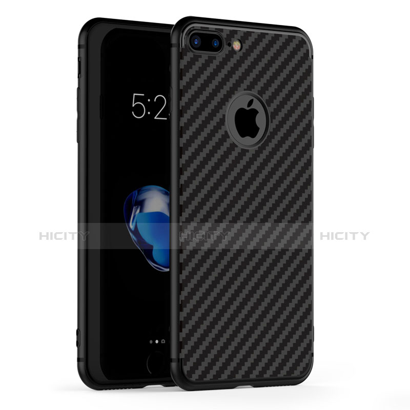 Coque Silicone Gel Serge T03 pour Apple iPhone 7 Plus Noir Plus