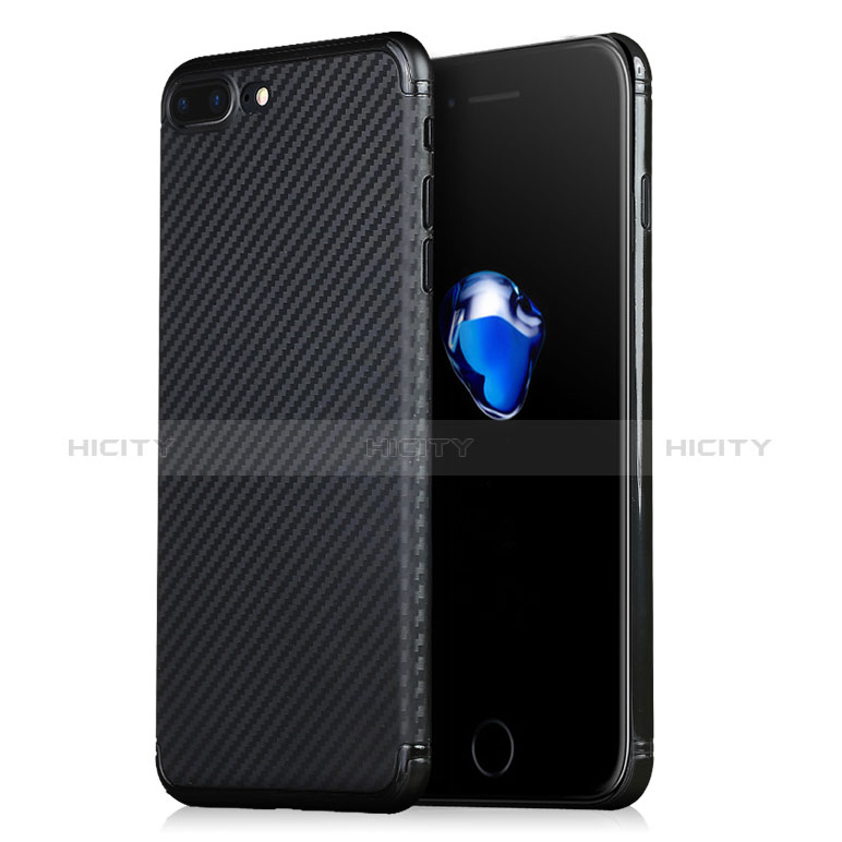 Coque Silicone Gel Serge W02 pour Apple iPhone 8 Plus Noir Plus