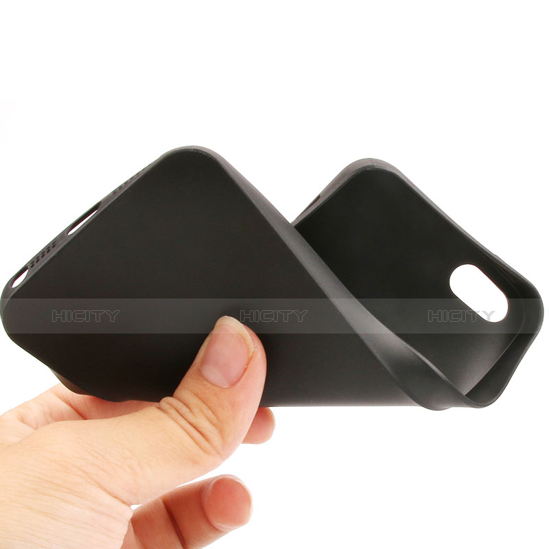 Coque Silicone Gel Souple Couleur Unie pour Apple iPhone 5 Noir Plus