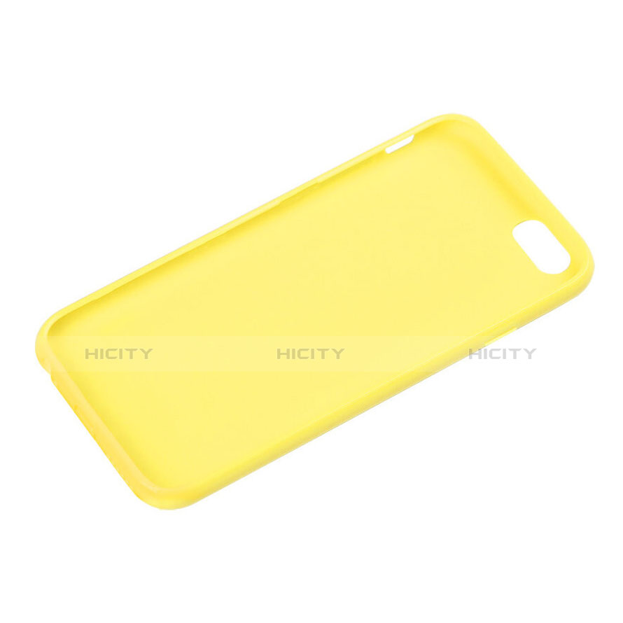 Coque Silicone Gel Souple Couleur Unie pour Apple iPhone 6 Plus Jaune Plus