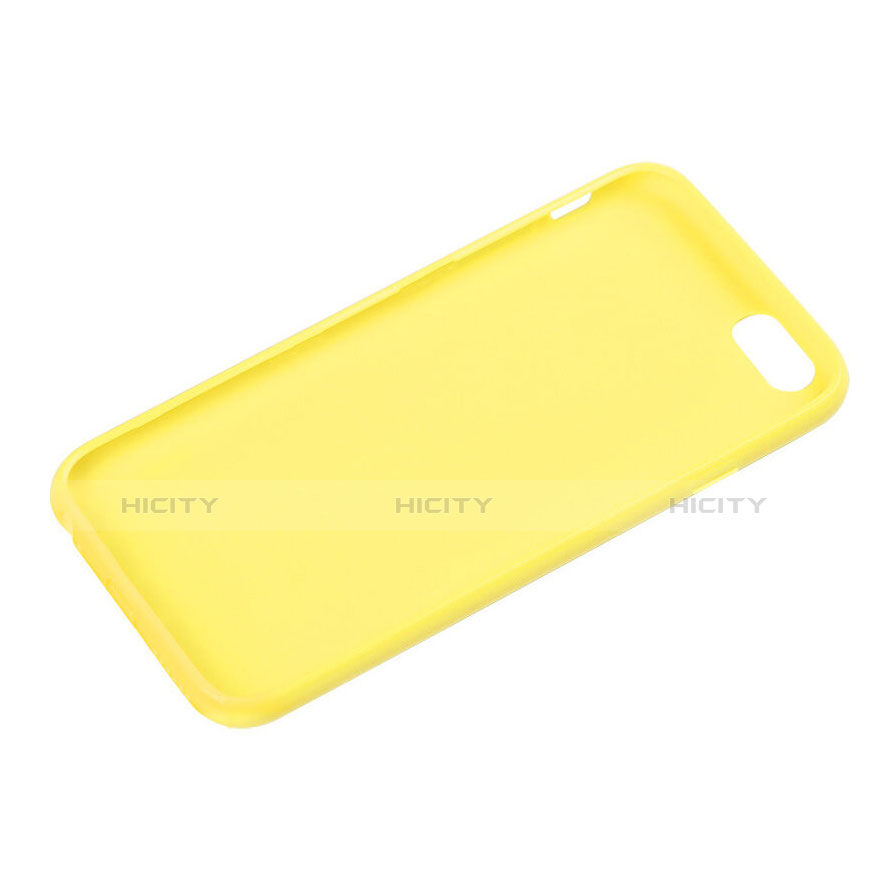 Coque Silicone Gel Souple Couleur Unie pour Apple iPhone 6S Jaune Plus