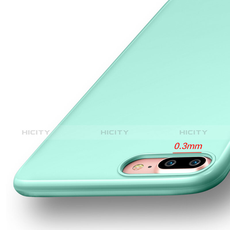 Coque Silicone Gel Souple Couleur Unie pour Apple iPhone 7 Plus Vert Plus