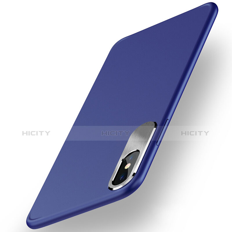 Coque Silicone Gel Souple Couleur Unie pour Apple iPhone Xs Bleu Plus