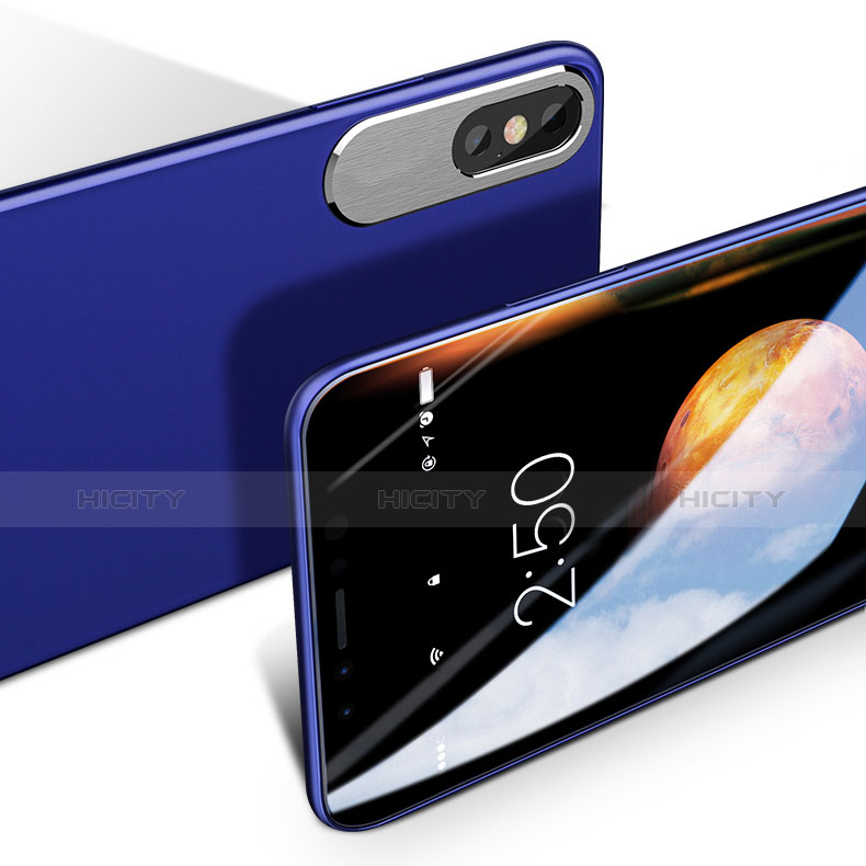 Coque Silicone Gel Souple Couleur Unie pour Apple iPhone Xs Bleu Plus