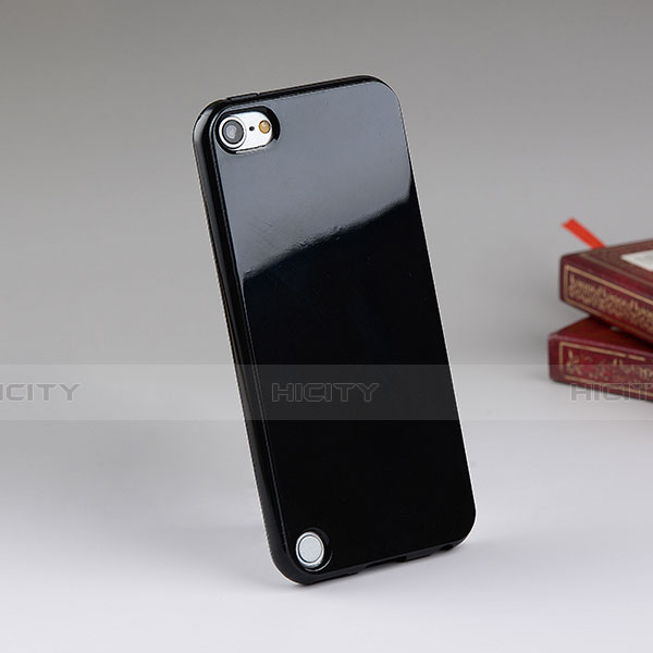 Coque Silicone Gel Souple Couleur Unie pour Apple iPod Touch 5 Noir Plus