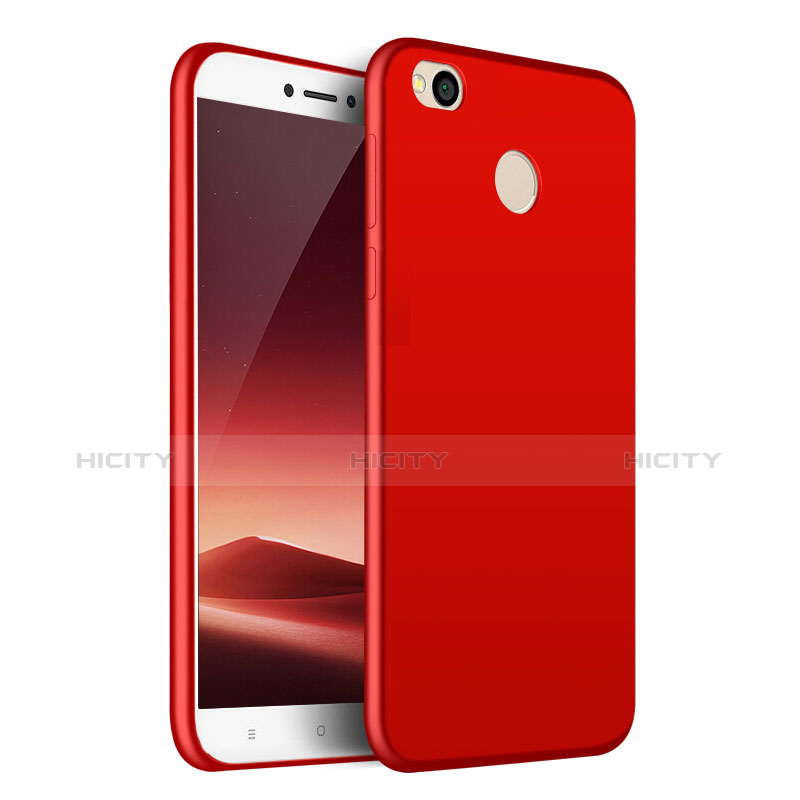 Coque Silicone Gel Souple Couleur Unie pour Huawei Honor 8 Lite Rouge Plus