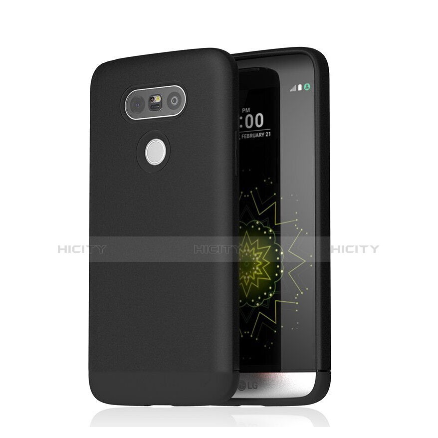 Coque Silicone Gel Souple Couleur Unie pour LG G5 Noir Plus