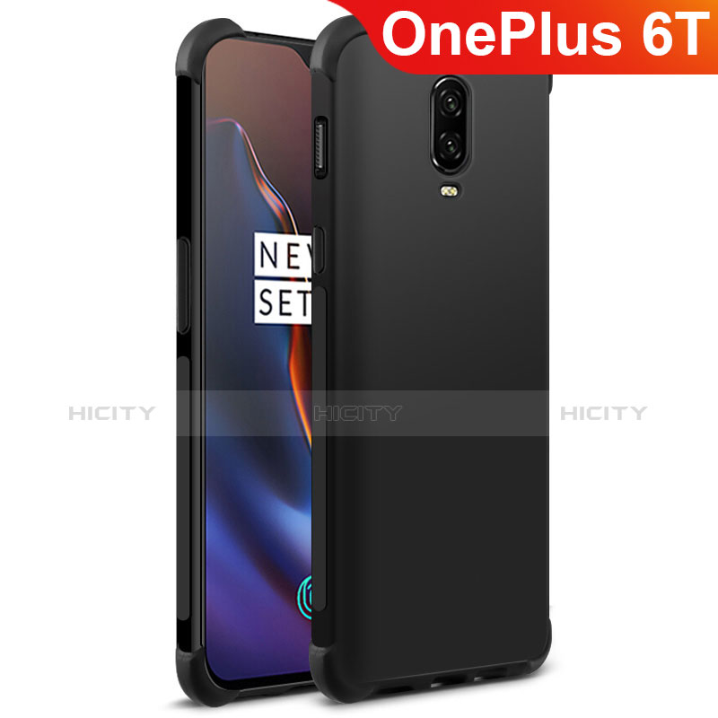 Coque Silicone Gel Souple Couleur Unie pour OnePlus 6T Noir Plus