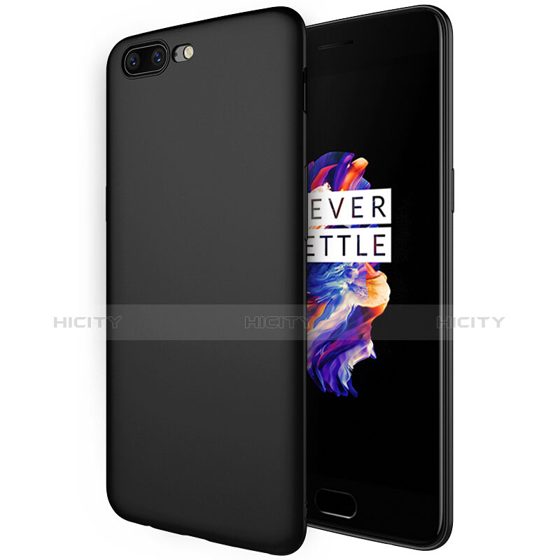 Coque Silicone Gel Souple Couleur Unie S01 pour OnePlus 5 Noir Plus