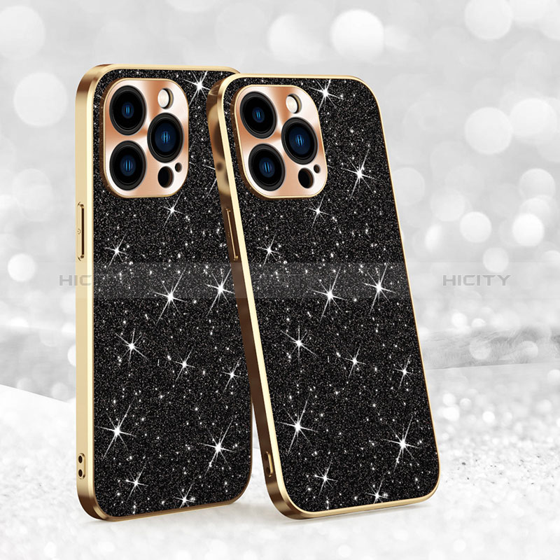 Coque Silicone Housse Etui Gel Bling-Bling AC1 pour Apple iPhone 13 Pro Max Noir Plus