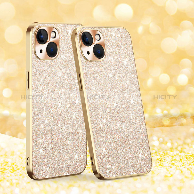 Coque Silicone Housse Etui Gel Bling-Bling AC1 pour Apple iPhone 14 Or Plus