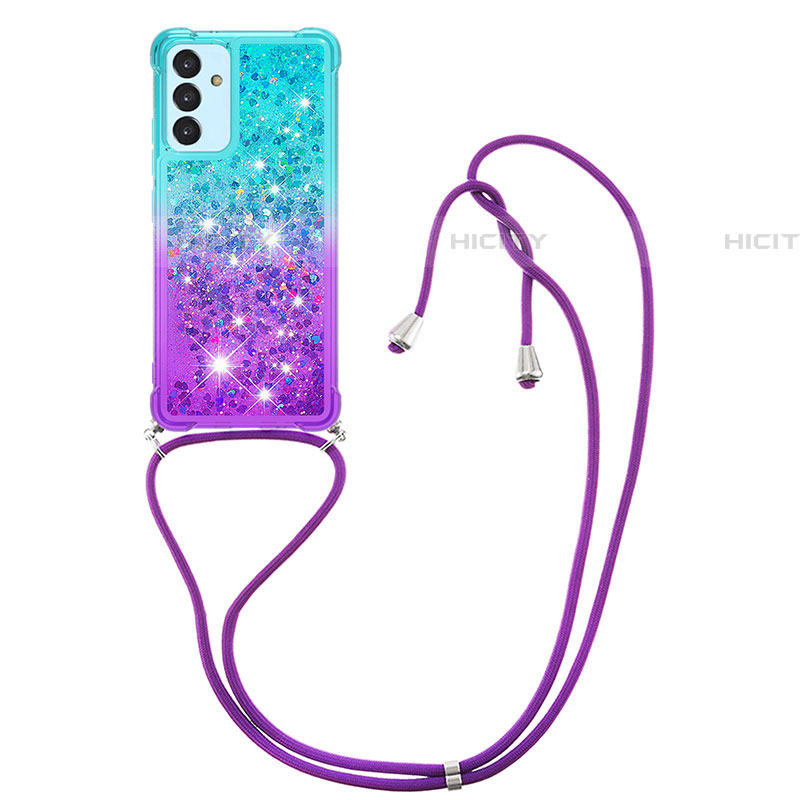 Coque Silicone Housse Etui Gel Bling-Bling avec Laniere Strap S01 pour Samsung Galaxy A05s Plus