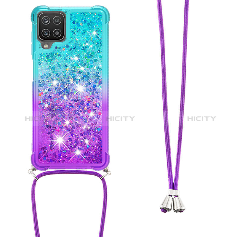 Coque Silicone Housse Etui Gel Bling-Bling avec Laniere Strap S01 pour Samsung Galaxy A12 5G Plus