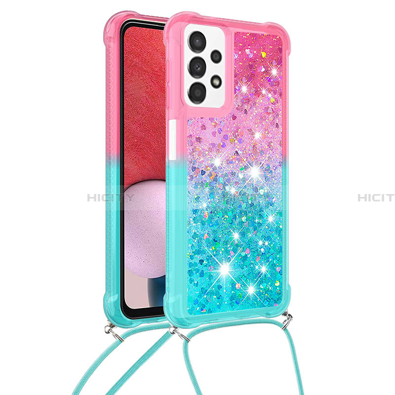 Coque Silicone Housse Etui Gel Bling-Bling avec Laniere Strap S01 pour Samsung Galaxy A13 4G Plus