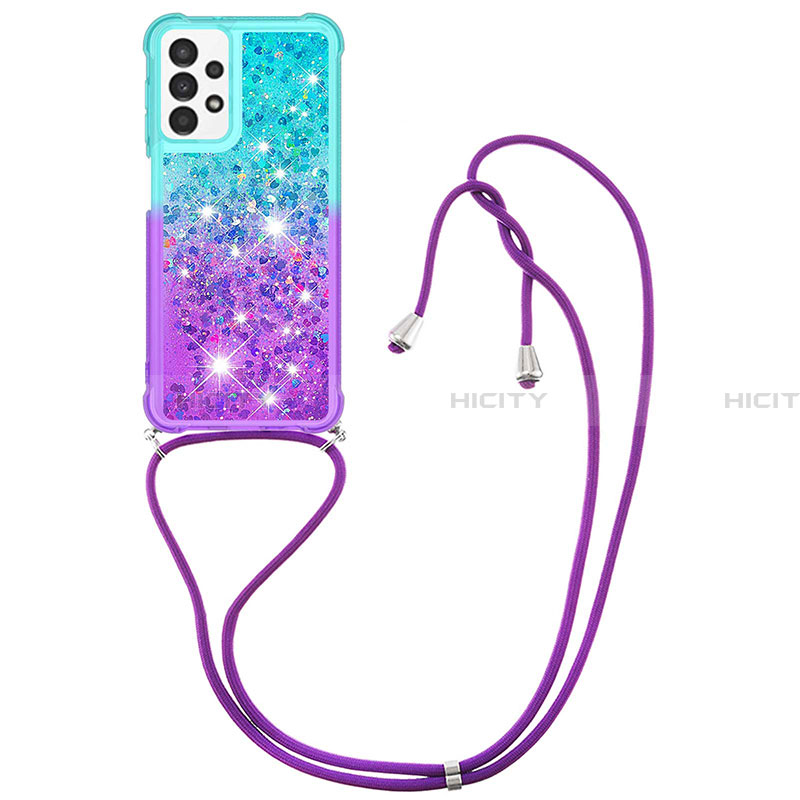 Coque Silicone Housse Etui Gel Bling-Bling avec Laniere Strap S01 pour Samsung Galaxy A13 4G Plus