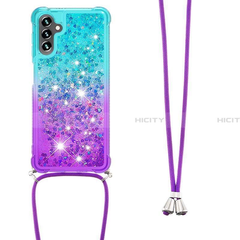 Coque Silicone Housse Etui Gel Bling-Bling avec Laniere Strap S01 pour Samsung Galaxy A13 5G Plus