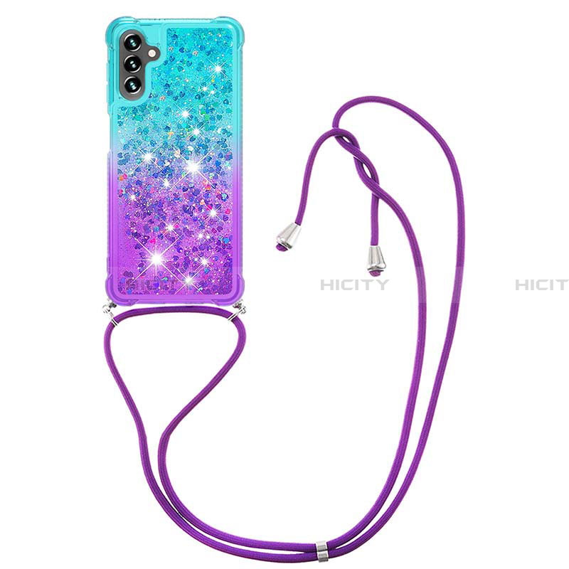 Coque Silicone Housse Etui Gel Bling-Bling avec Laniere Strap S01 pour Samsung Galaxy A13 5G Plus