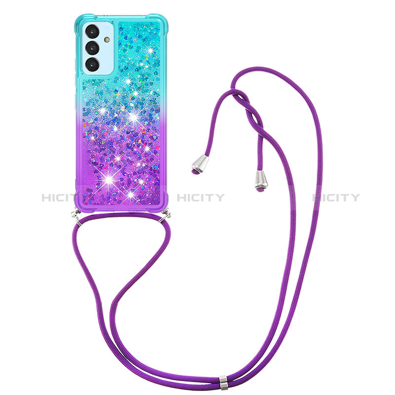 Coque Silicone Housse Etui Gel Bling-Bling avec Laniere Strap S01 pour Samsung Galaxy A15 4G Plus