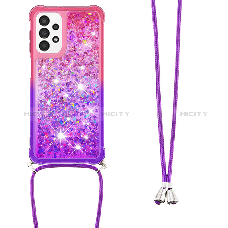 Coque Silicone Housse Etui Gel Bling-Bling avec Laniere Strap S01 pour Samsung Galaxy A23 5G Plus