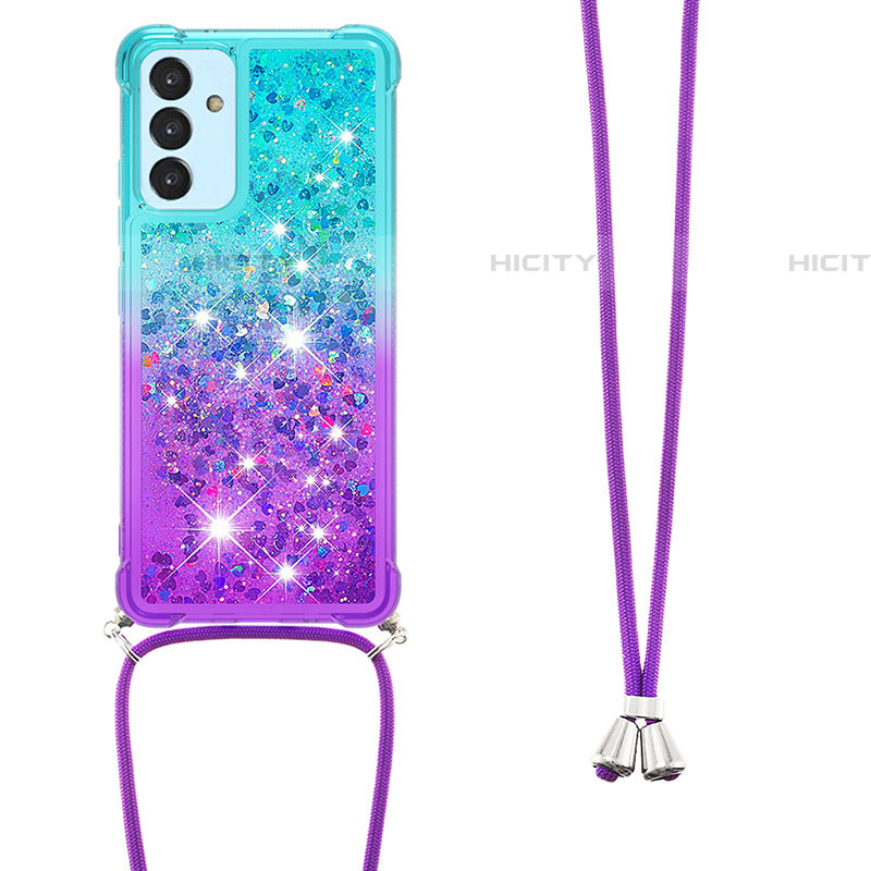 Coque Silicone Housse Etui Gel Bling-Bling avec Laniere Strap S01 pour Samsung Galaxy A24 4G Plus