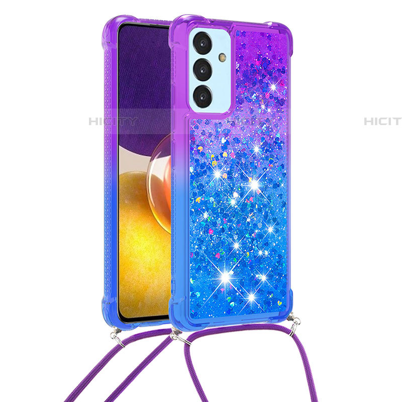 Coque Silicone Housse Etui Gel Bling-Bling avec Laniere Strap S01 pour Samsung Galaxy A25 5G Plus