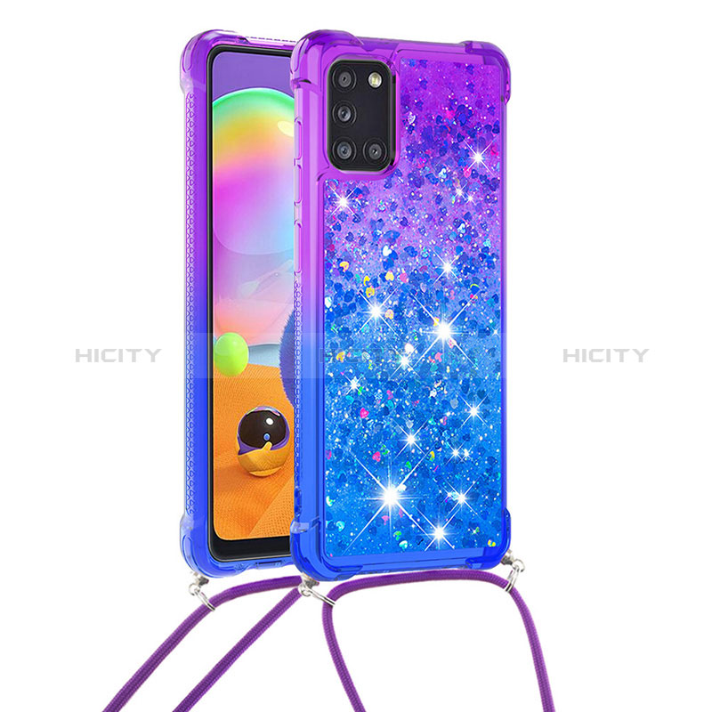 Coque Silicone Housse Etui Gel Bling-Bling avec Laniere Strap S01 pour Samsung Galaxy A31 Plus