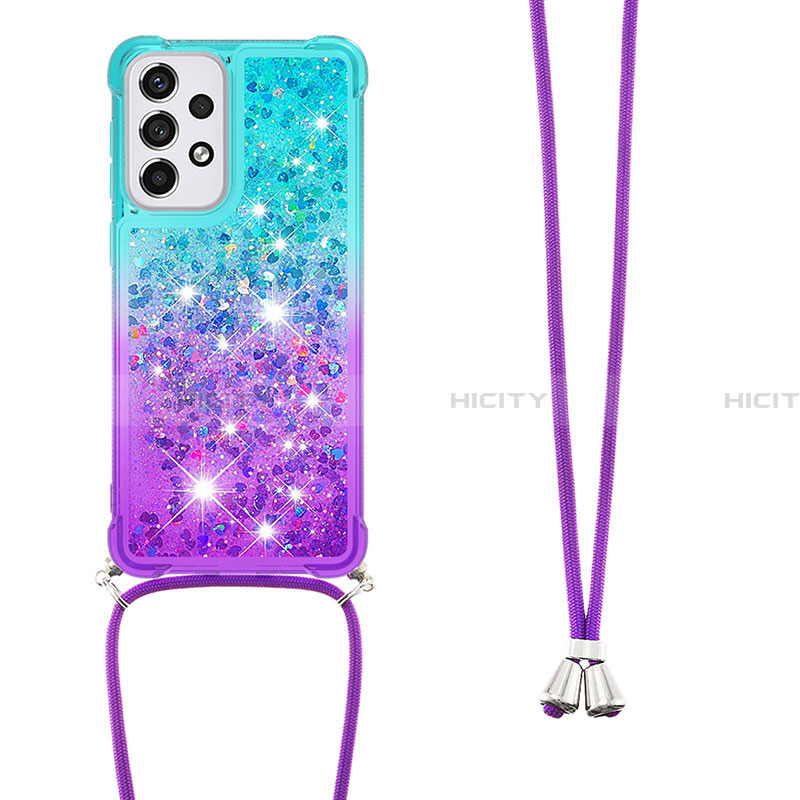 Coque Silicone Housse Etui Gel Bling-Bling avec Laniere Strap S01 pour Samsung Galaxy A33 5G Plus