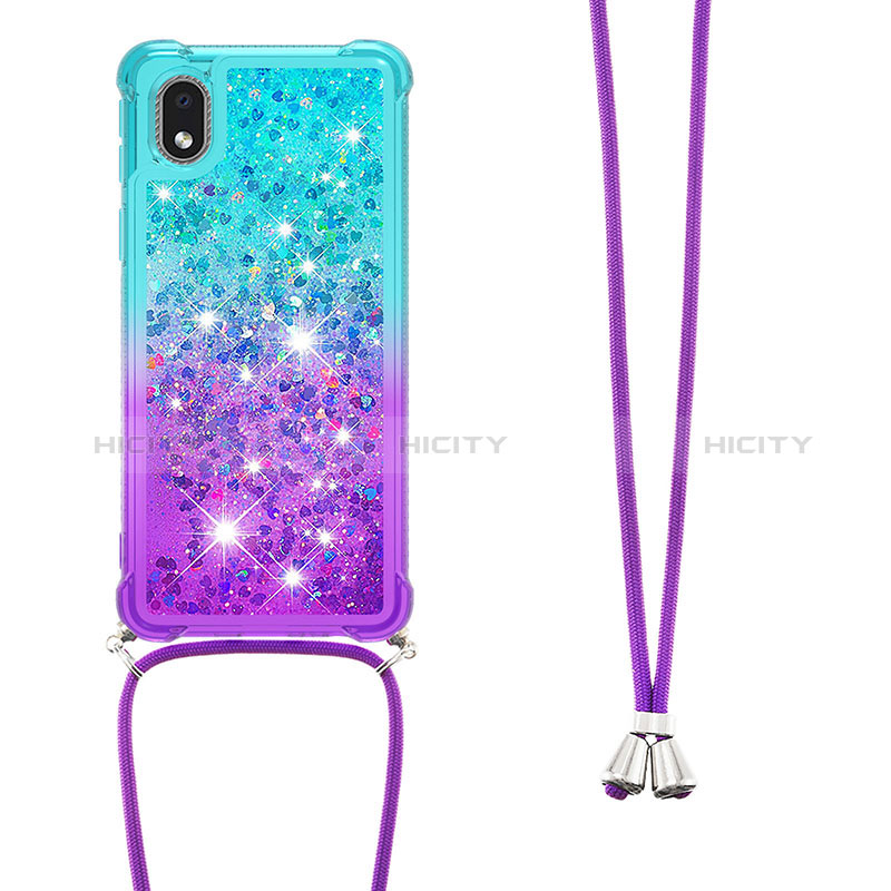 Coque Silicone Housse Etui Gel Bling-Bling avec Laniere Strap S01 pour Samsung Galaxy M01 Core Plus