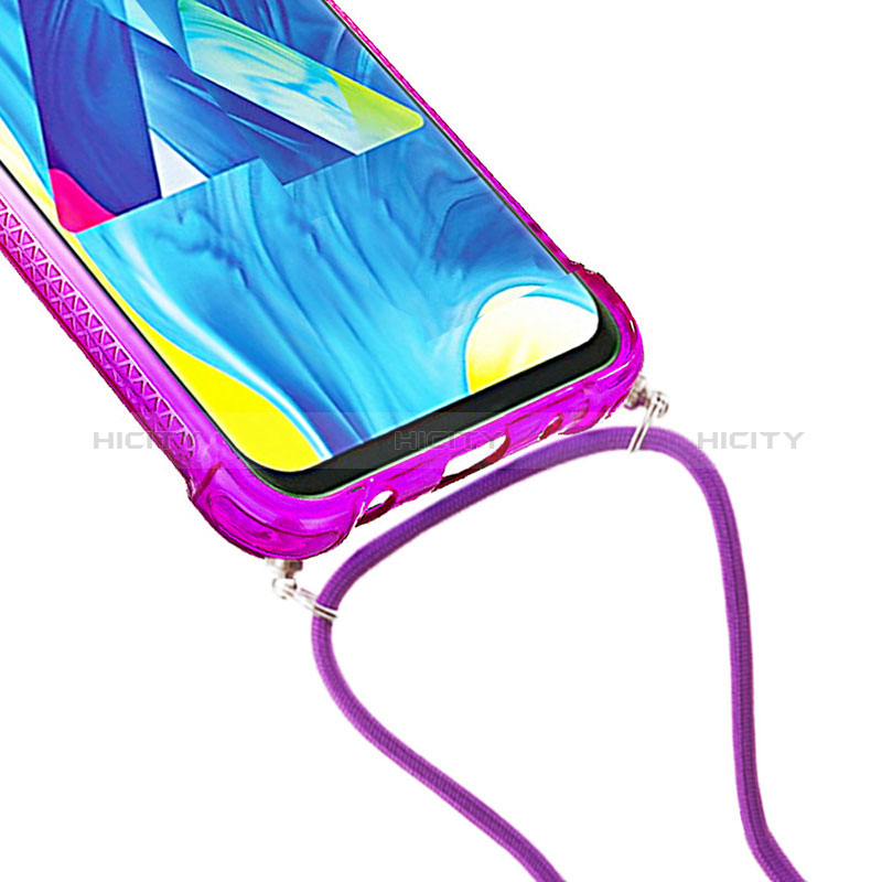 Coque Silicone Housse Etui Gel Bling-Bling avec Laniere Strap S01 pour Samsung Galaxy M10 Plus