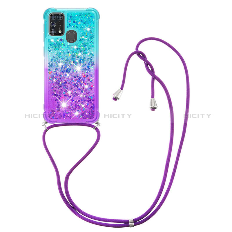 Coque Silicone Housse Etui Gel Bling-Bling avec Laniere Strap S01 pour Samsung Galaxy M31 Plus